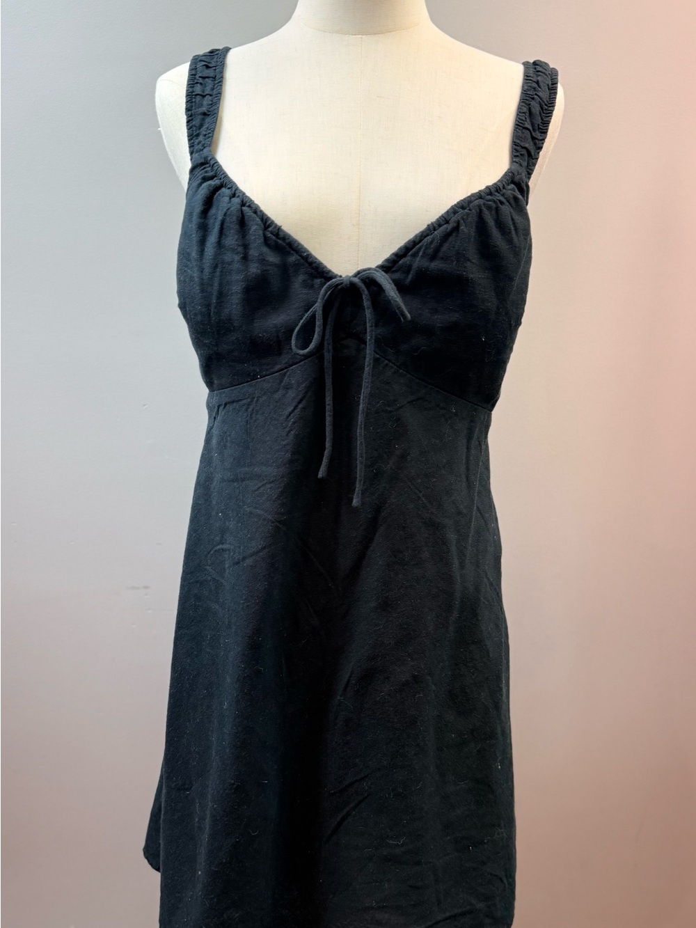 Abercrombie Black Tie Front Mini Dress Size M